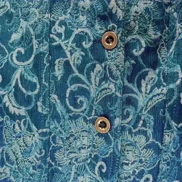 TANJAY BLUE FLORAL PRINT BLUE BLAZER JACKET SIZE MEDIUM - Picture 4 of 6